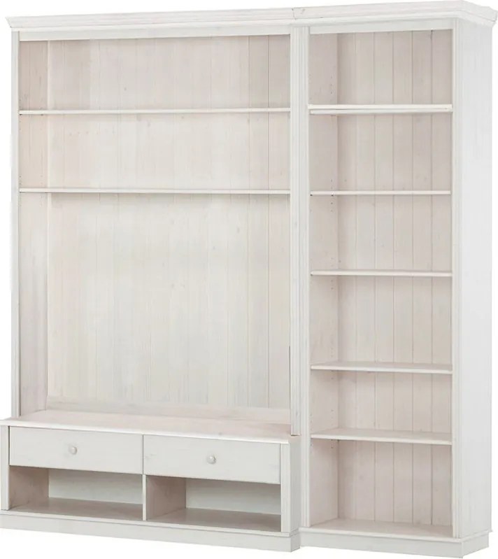 Бял TV комплект от от масивен бор 214x223 cm Anita – Støraa