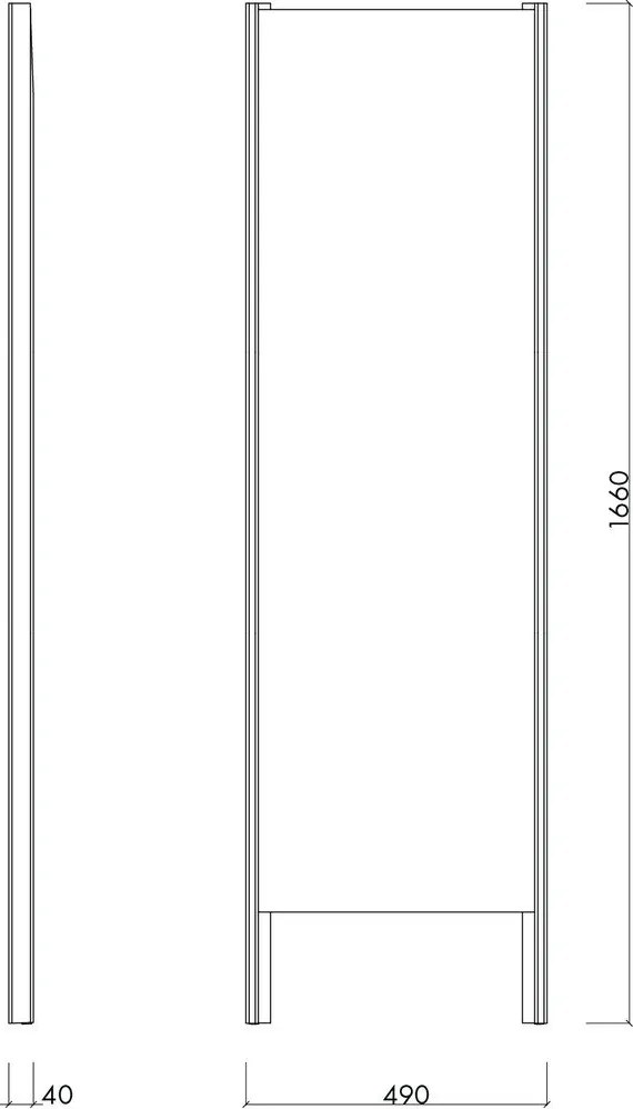 Стоящо огледало масивно дърво 49x166 cm Lun – noo.ma