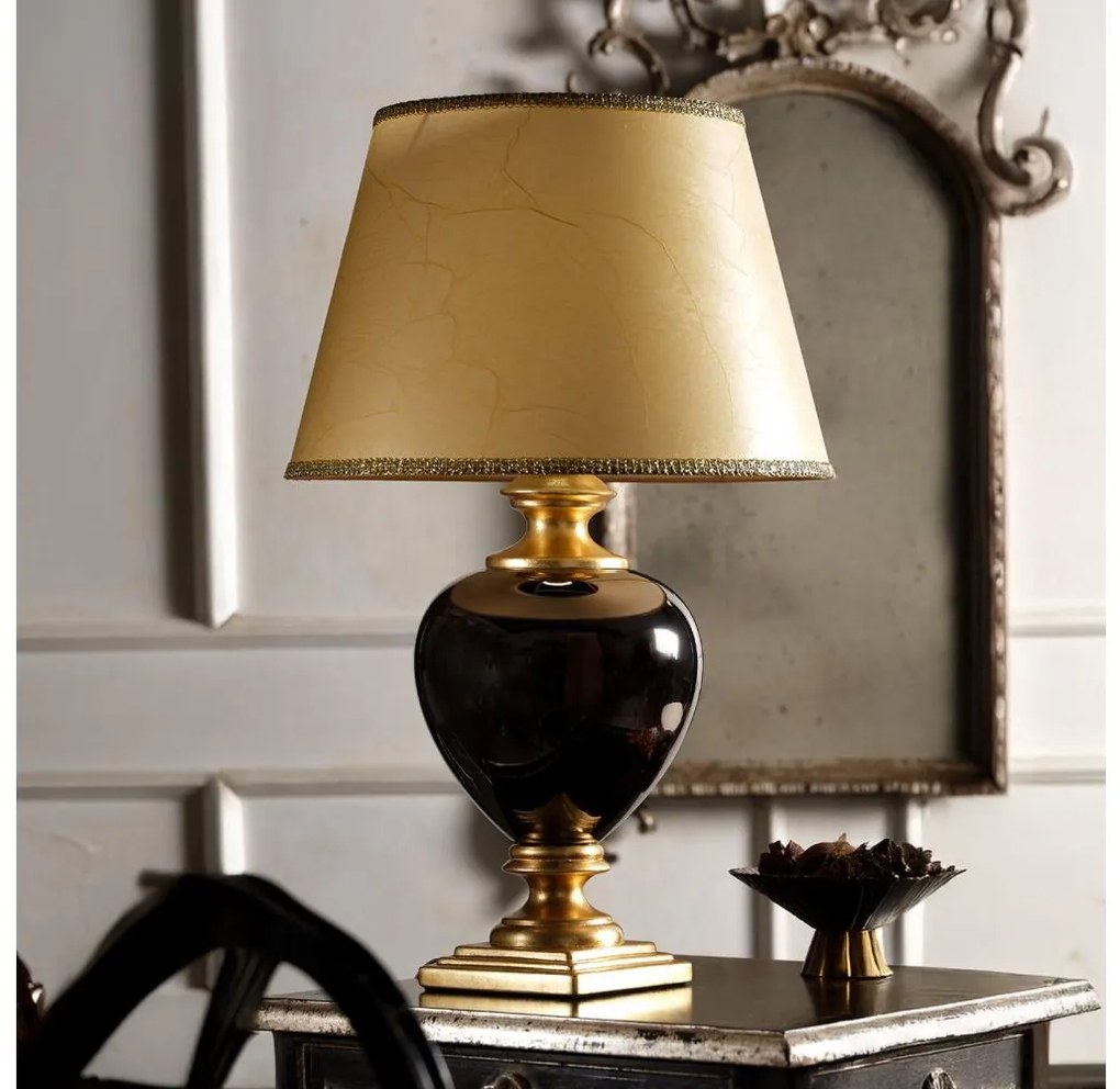 ONLI - Настолна лампа AMADEUS 1xE27/15W/230V 72 cm черен/златист