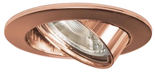 Комплект от 6 кръгли вградени спота медни, накланящи се - Edu