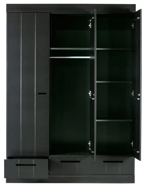 Гардероб от черен бор 140x195 cm Connect - WOOOD