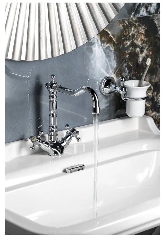 Стояща батерия за мивка в лъскаво-сребрист цвят Antea – Sapho