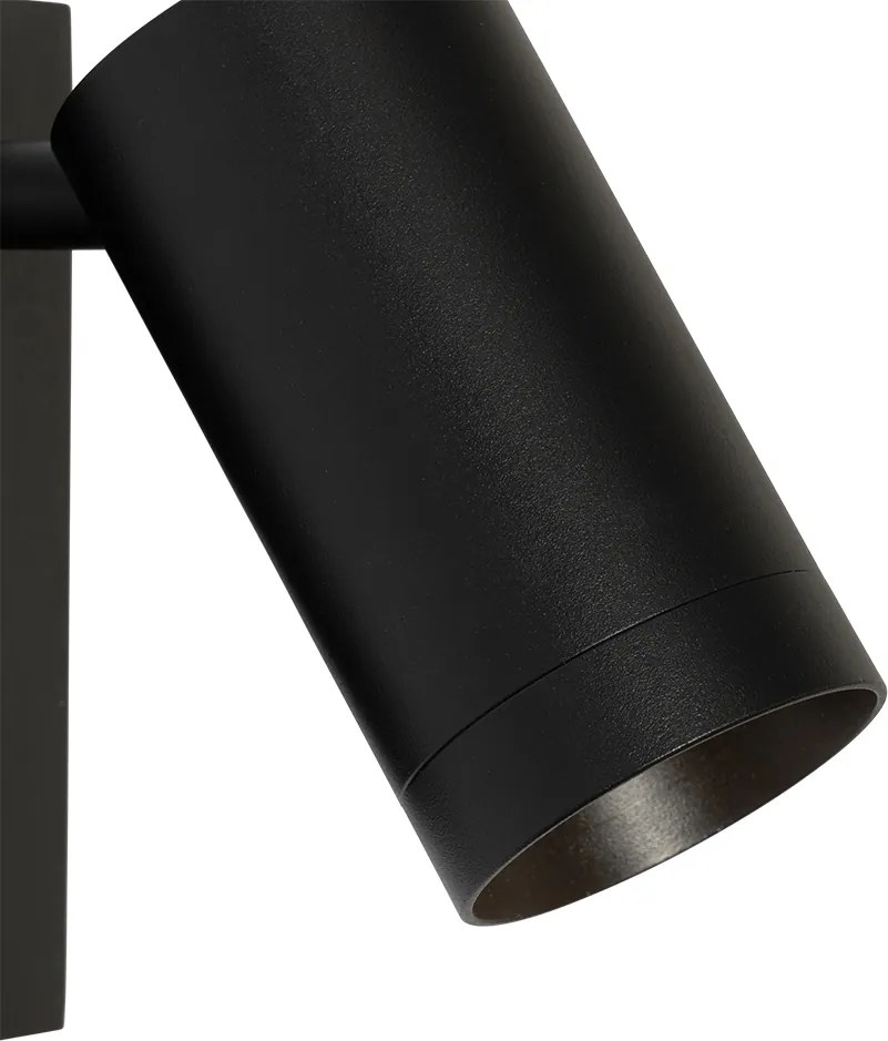 Смарт стенна лампа черна регулируема с превключвател вкл. Wifi GU10 50mm - Jeana Luxe