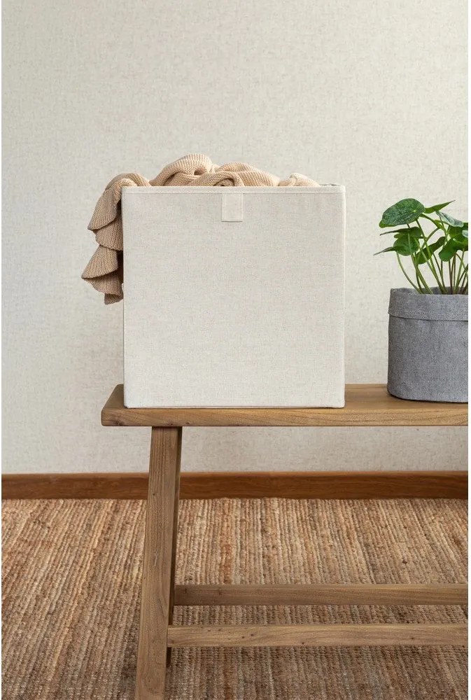 Бежова текстилна кутия за съхранение 32x31,5x31,5 cm Soft Storage Cube – Bigso