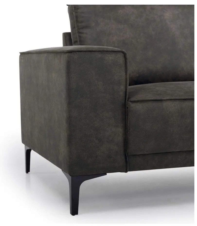 Черно-сиво кресло от изкуствена кожа Copenhagen - Scandic