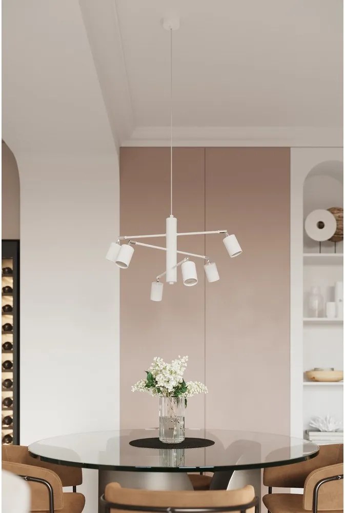 Бяло метално висящо осветително тяло Virta – Sollux