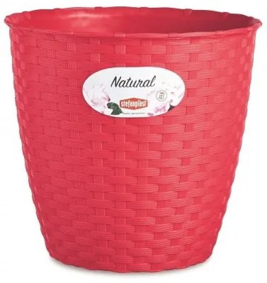 Stefanplast - Кръгла кашпа Natural Line 14 см - малина