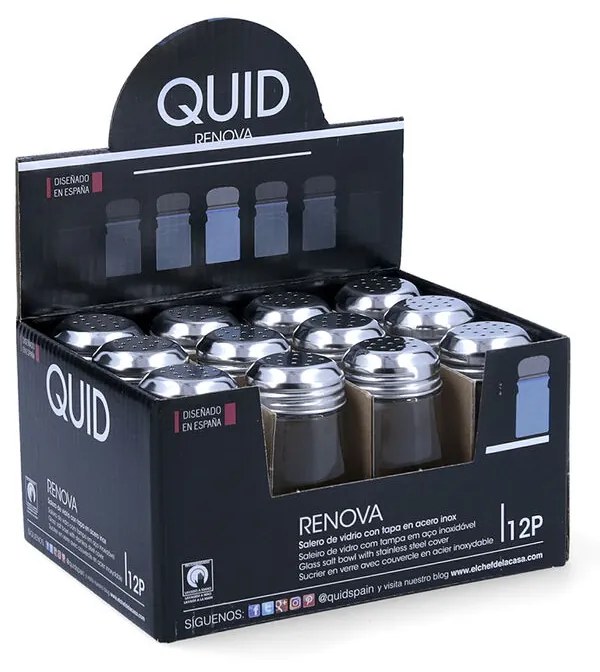 Солница Quid Renova 75 ml Прозрачен Cтъкло 4,5 x 4,5 x 9 cm (12 броя) (Pack 12x)