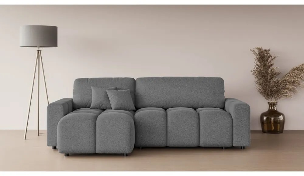 Сив разтегателен ъглов диван (променлив) Luki – Ropez