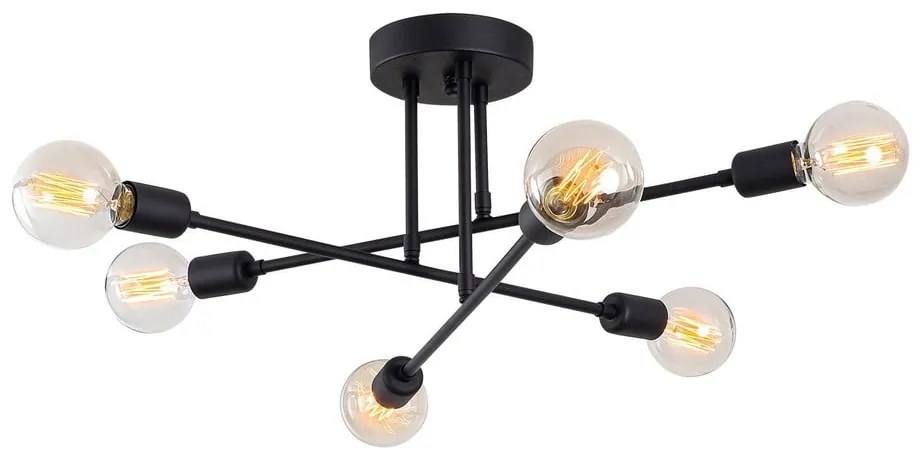 Черно таванно осветително тяло Flower - Opviq lights