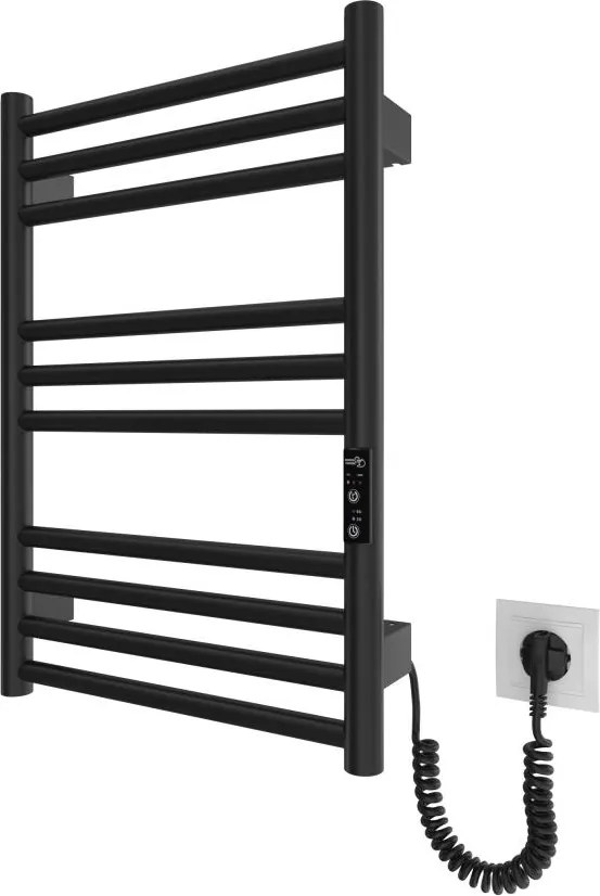 Сушилник за кърпи за баня HF GREENWICH 100W/230V 57x43 cm, черен, десен, кръгъл