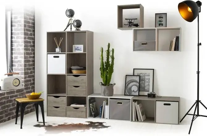 Рафт 5five Mix'n Modul, 1 отделение, MDF, 35x32x35 cm - Бял