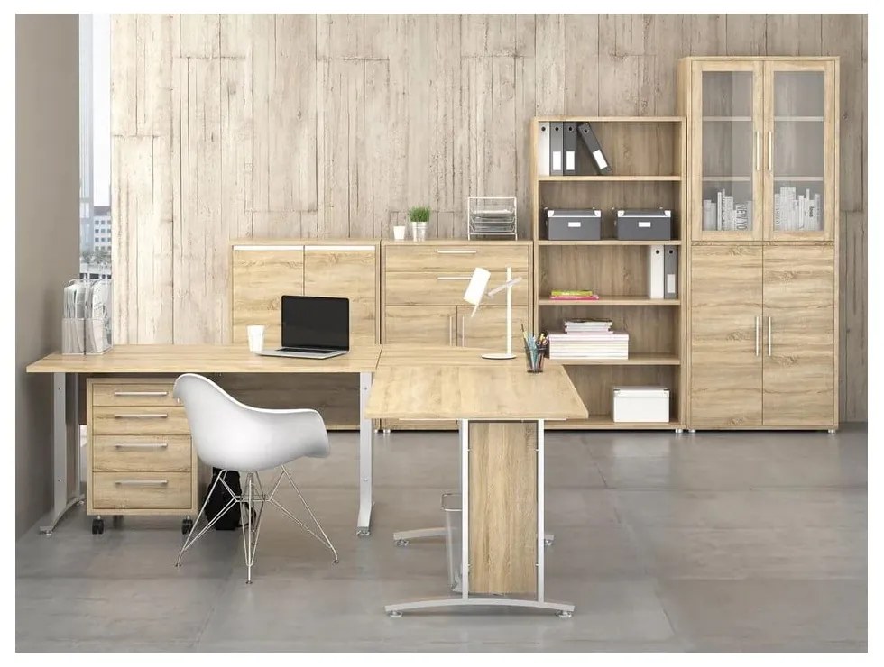 Модулна библиотека от дъбов декор в естествен цвят 89x222 cm Prima – Tvilum