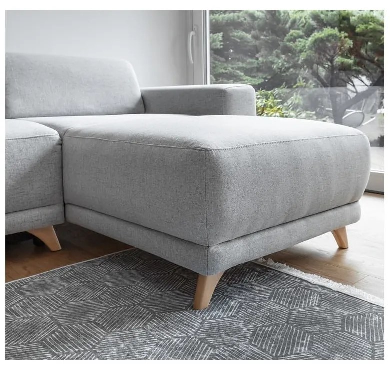 Светлосив разтегателен/с място за съхранение ъглов диван Classy Sophie – Miuform