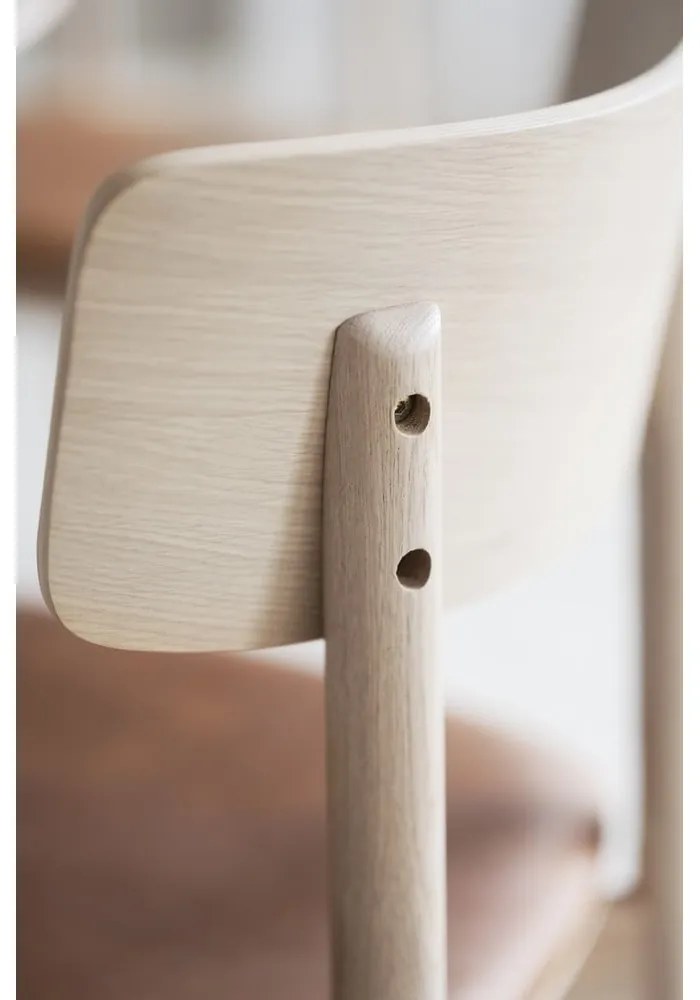 Кафяв коняк/естествени трапезни столове в комплект от 2 бр. от имитация на кожа Wolcott – Rowico