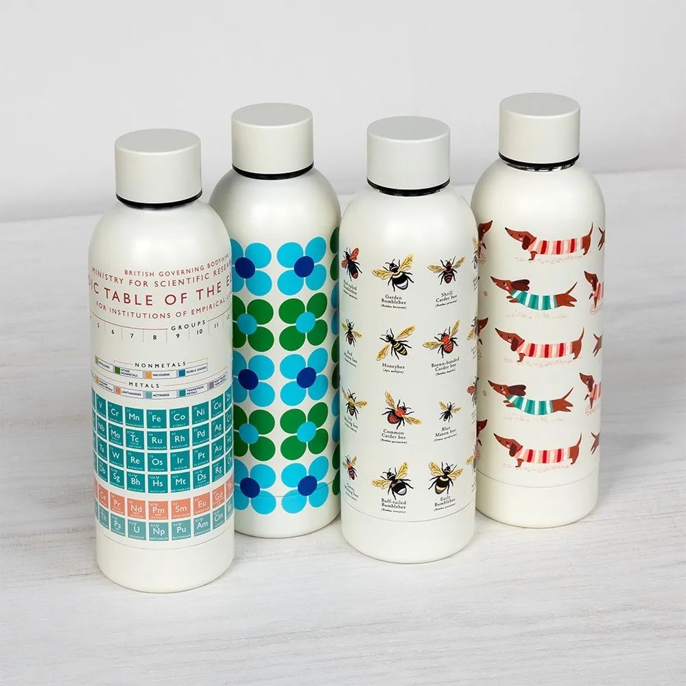Кремава бутилка за пътуване бутилка от неръждаема стомана 500 ml Periodic Table – Rex London