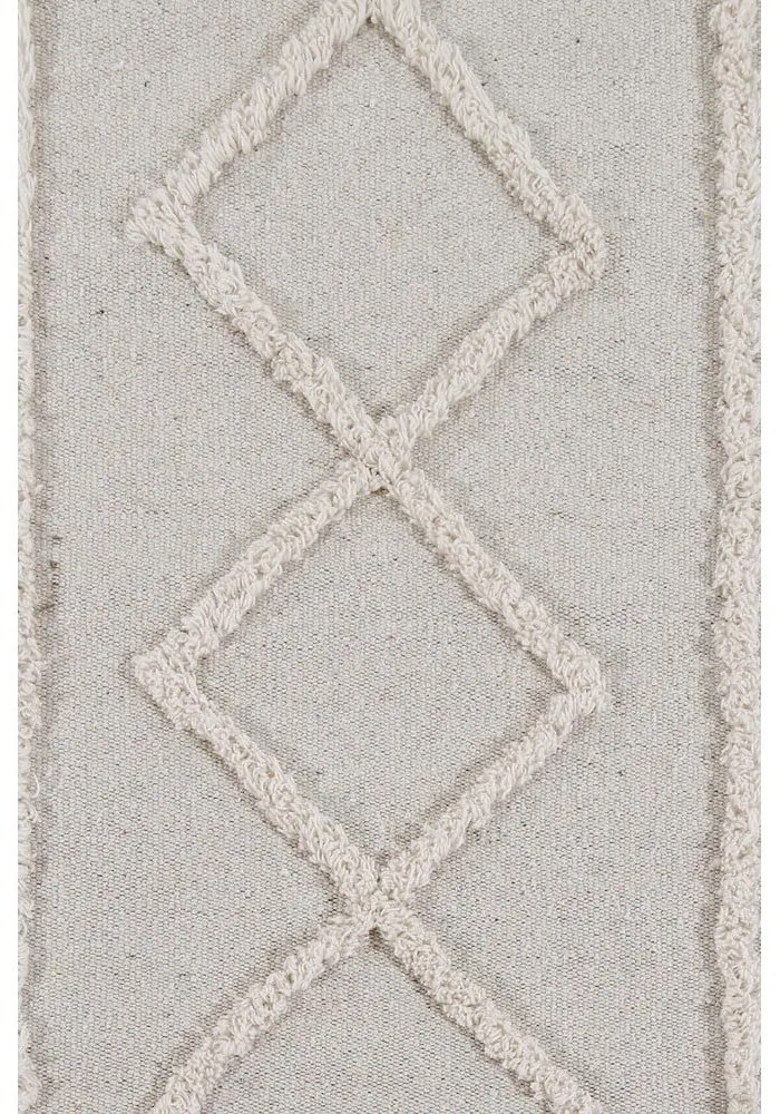 Бял ръчно изработен памучен килим подходящ за пране 120x160 cm Tribu Natural – Lorena Canals