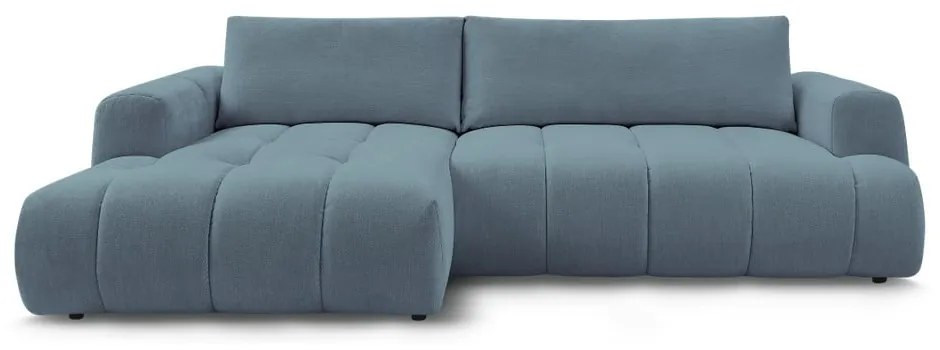 Син сгъваем/с място за съхранение ъглов диван (ляв ъгъл) Fuji – Bobochic Paris