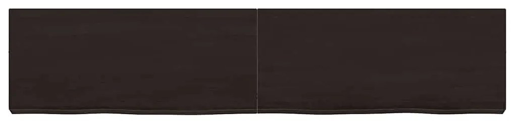 363821 vidaXL Стенен рафт тъмнокафяв 140x30x(2-6) см обработен масивен дъб