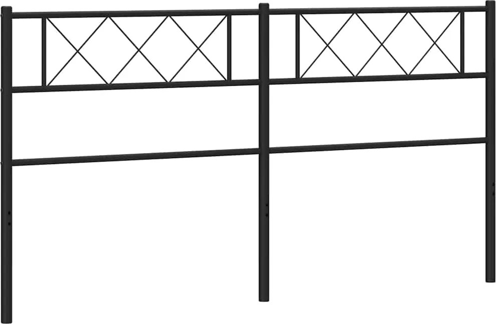 372313 vidaXL Метална резервна табла за легло, черна, 180 см