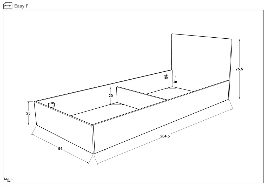Легло за матрак 90/200 Изи