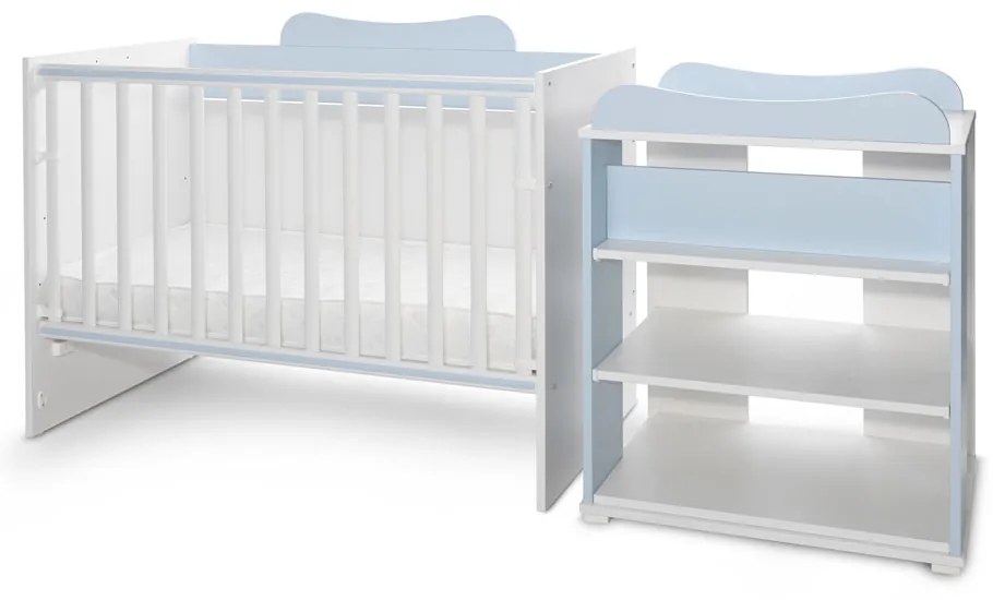 LORELLI Classic Трансформиращо се легло 82/190 см. MULTI БЯЛО/BABY BLUE