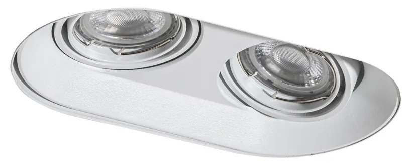 Кръгъл вграден прожектор бял GU10 50mm 2-светлина - Hubs