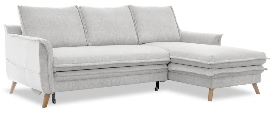 Бежов разтегателен ъглов диван (десен ъгъл) Charming Charlie – Miuform