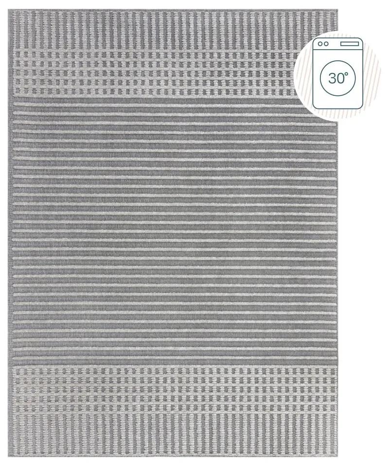 Сив килим от шенил подходящ за пране 200x320 cm Elton – Flair Rugs