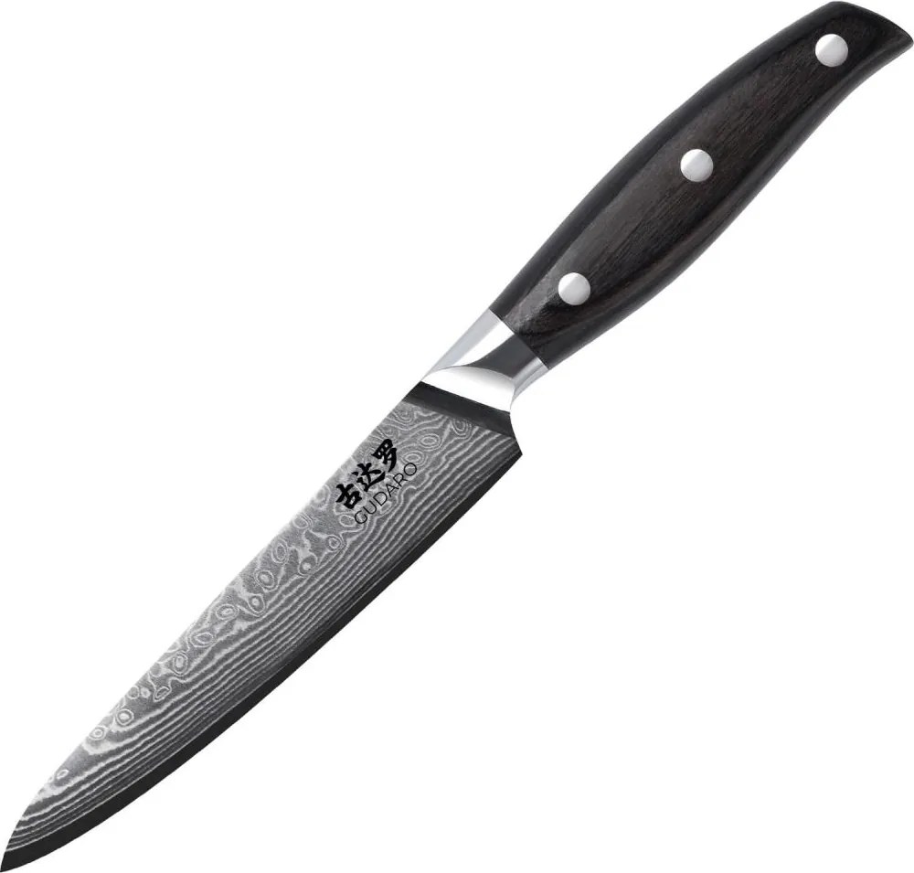 Gudaro - Дамасков универсален кухненски нож SHIRO 5", дължина 12,5 см