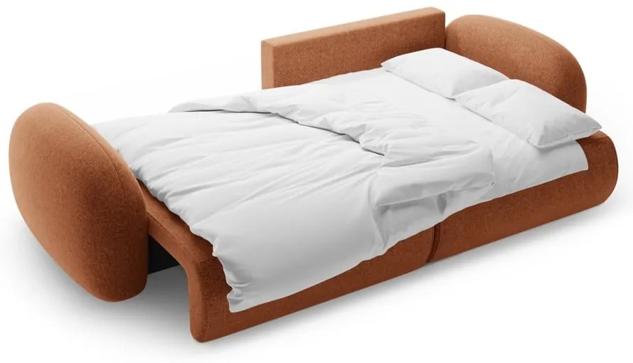 Шенилов сгъваем/с място за съхранение ъглов диван в тухлен цвят Tonale – Cosmopolitan Design