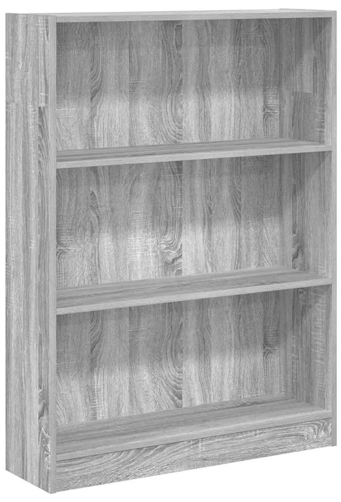 857840 vidaXL Библиотека, сив сонома, 80x24x109 см, инженерно дърво