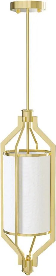 Open Design OR85860 - Полилей на метален прът ZUNDO 1xE27/15W/230V месинг/бял