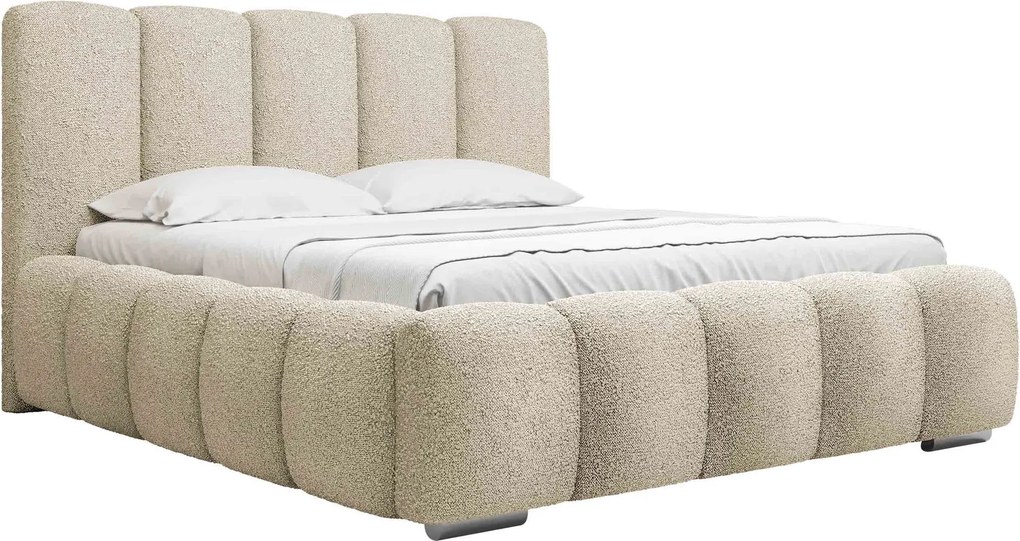 Επενδυμένο κρεβάτι Wizko-Beige-180 x 200