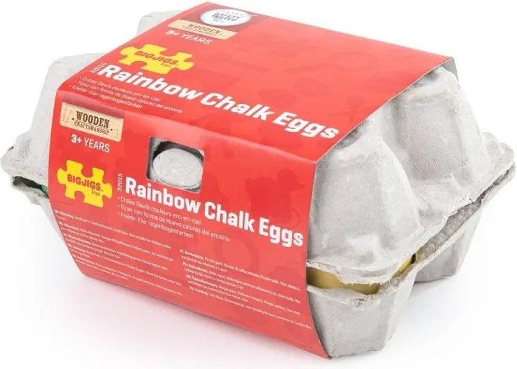 Bigjigs - Комплект цветни яйца от тебешир 32015