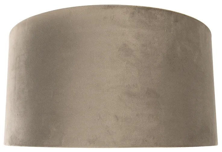 Кадифен абажур Taupe 50/50/25 със златист интериор