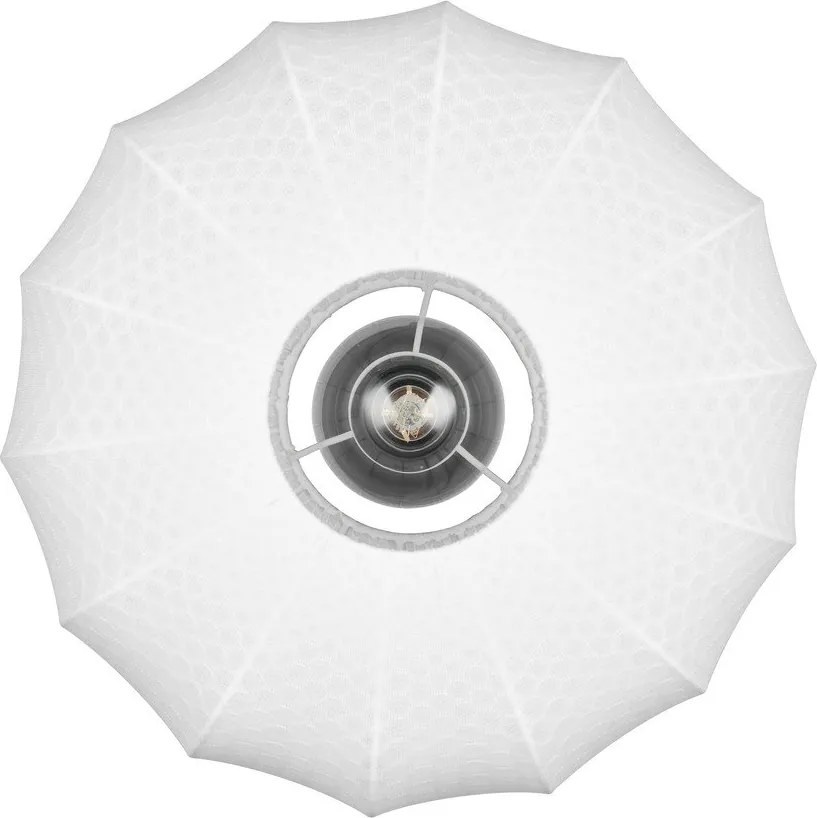 Бяло метално осветително тяло за таван с текстилен абажур ø 40 cm Madleine – Reality