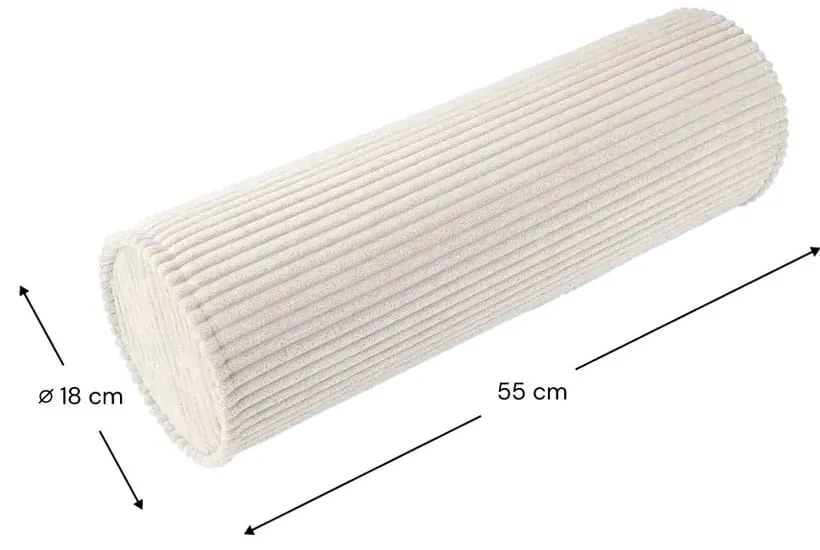 Кремава детска възглавница за диван от рипсено кадифе Roll – Wigiwama