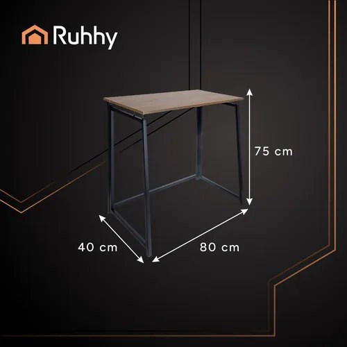 Сгъваема работна маса в стил Loft 80 x 45 cm svetlá hnedá