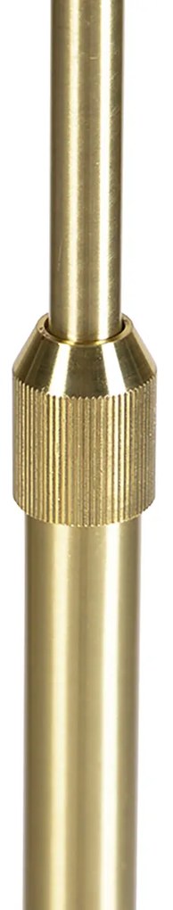 Подова лампа регулируема златиста със светло сив абажур 50 см - Parte