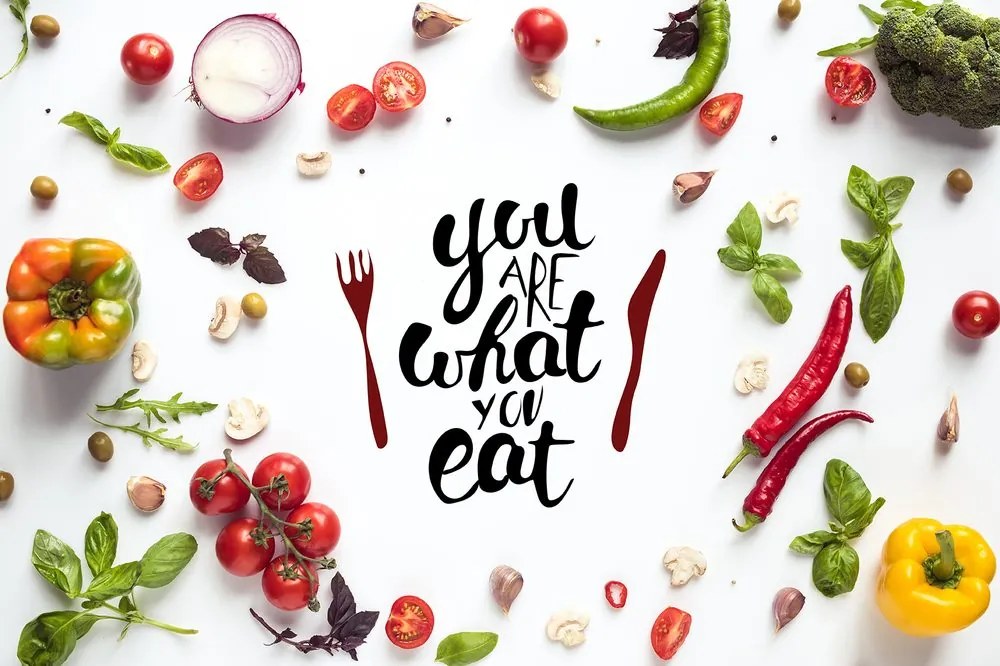 Тапет – С надпис - You are what you eat