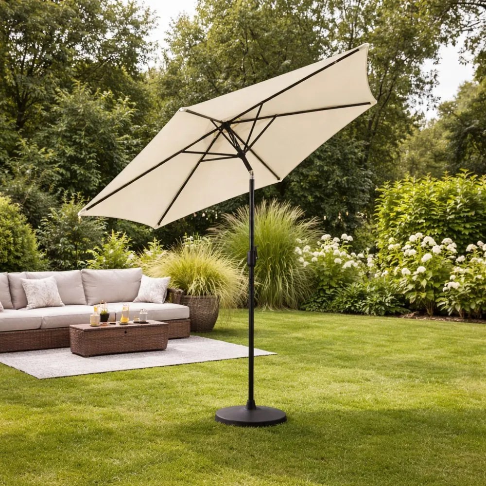 Градински чадър 270 см с наклон Зелено