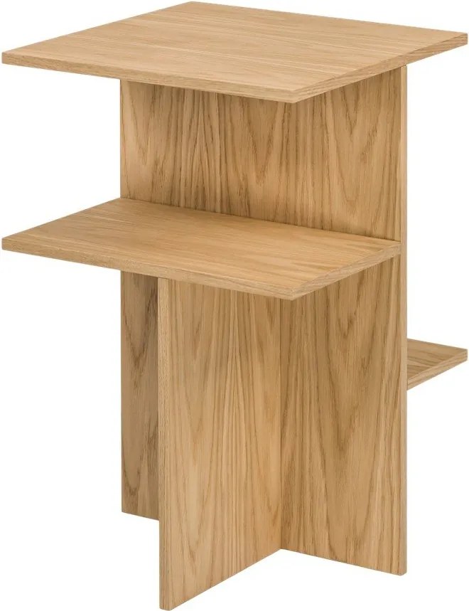 Нощно шкафче от декор от дъб с рафтове в естествен цвят Atik – noo.ma