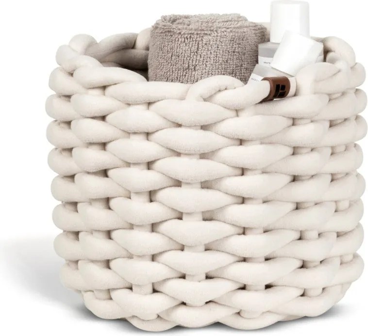 Текстилна кошница ø 21x17 cm Peach Skin Round S – Bigso