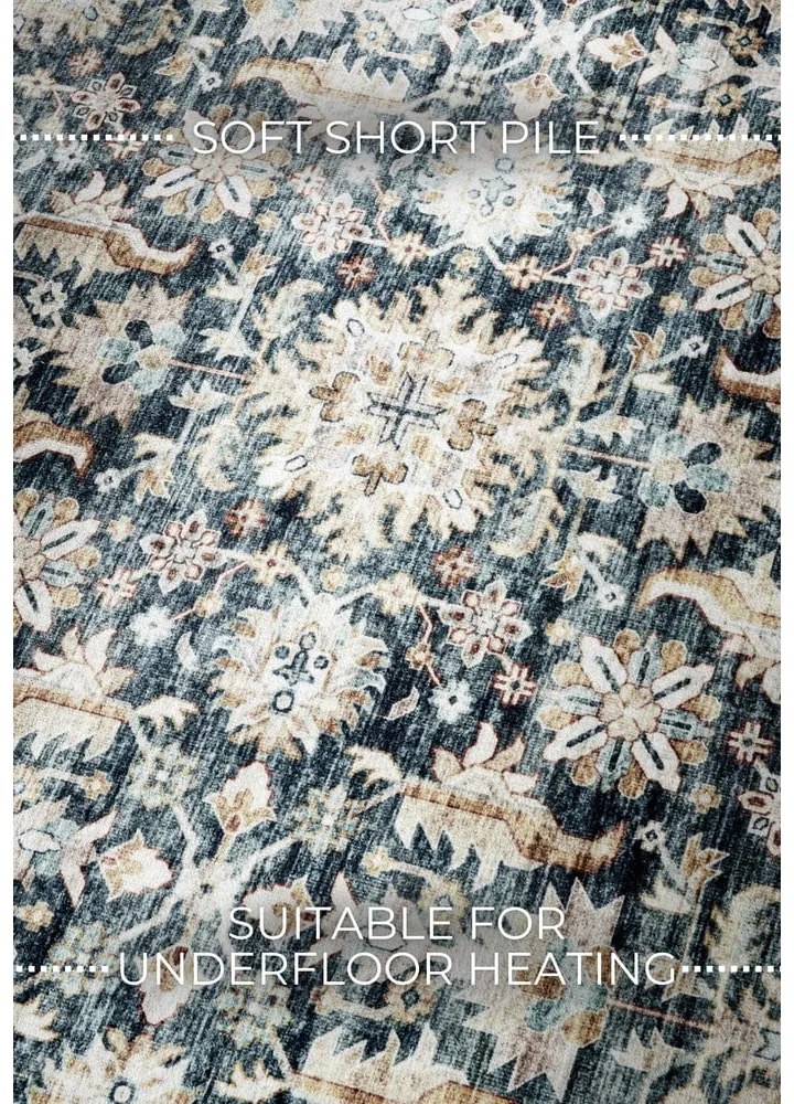 Син килим 80x150 cm Saveh Blue Cream – Elle Decoration