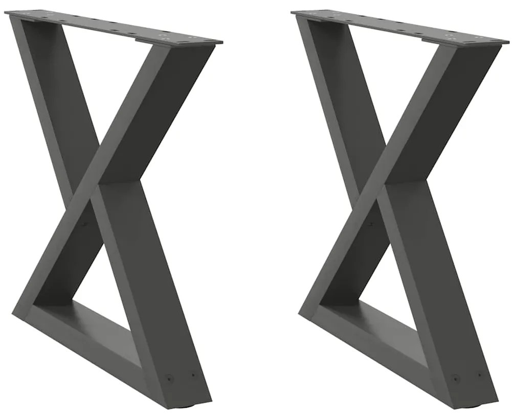 4012710 vidaXL Крака за масичка за кафе, 2 бр., антрацит, 60 x (42-43,3) см, стомана