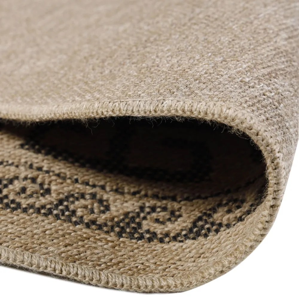 Черно-бежов кръгъл външен килим ø 80 cm Comilla – Ayyildiz Carpets