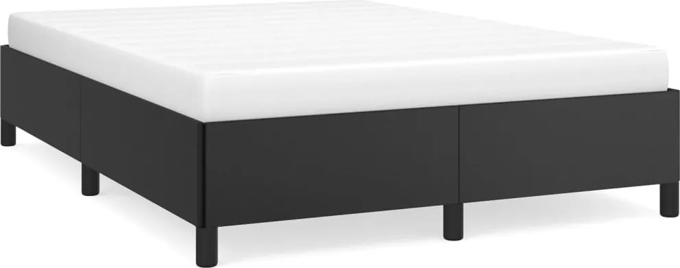 347245 vidaXL Рамка за легло, черна, 140x190 см изкуствена кожа