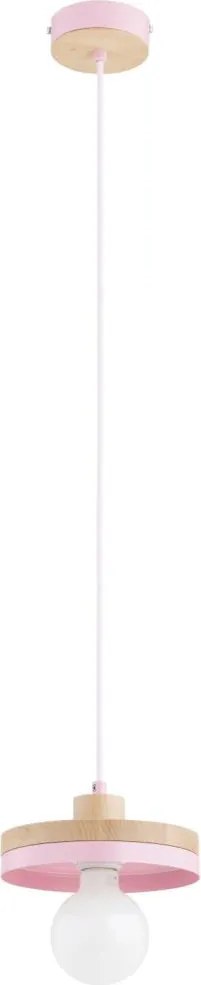 Висяща лампа на кабел LARSO 1xE27/15W/230V розова/бежова
