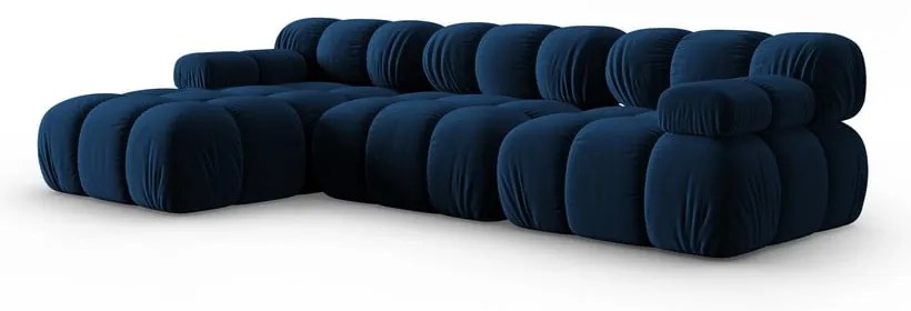 Син кадифен диван 285 cm Bellis - Micadoni Home